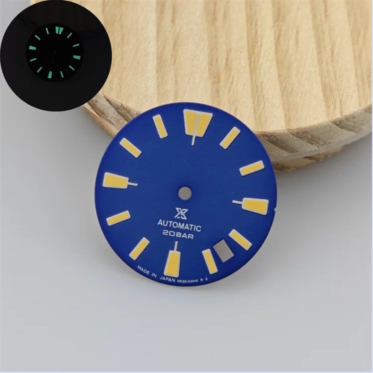28.5mm Retro Watch Dial Green Luminous for Nh35 Nh36 Movement Watch Parts