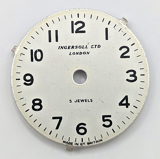 Ingersoll LTD London 5J Watch Dial Great Britain Parts Repair 22.5mm