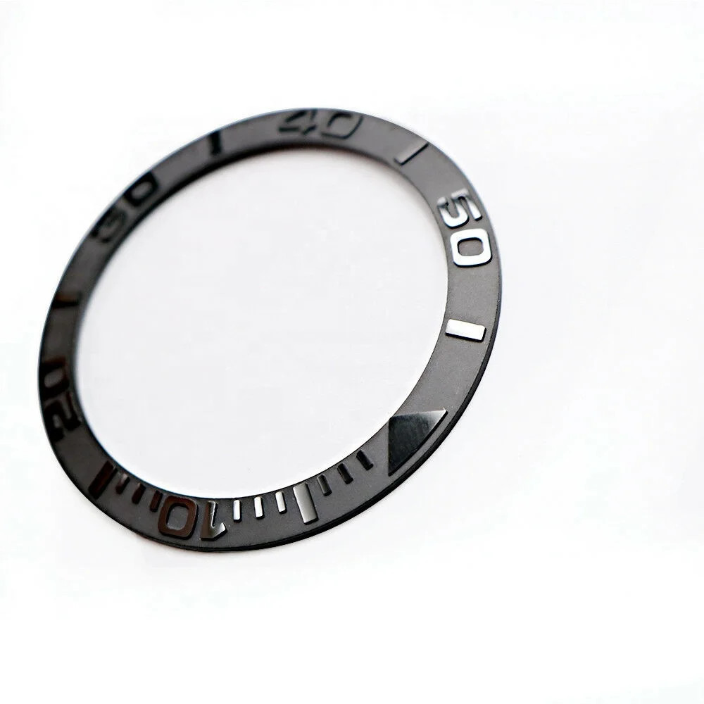 TOP Gray/Black Ceramic Bezel Insert For 38mm 116655 Rolex YACHTMASTER OYSTERFLEX