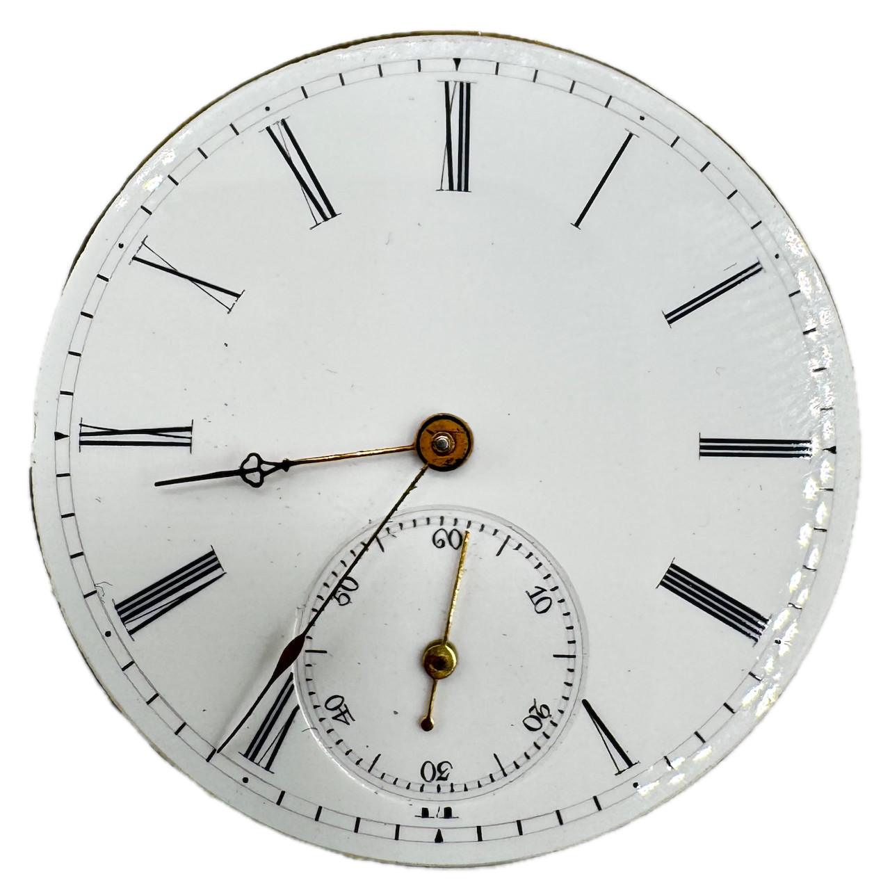 Antique 36mm Unbranded Three Finger Bridge Key Wind Pocket Watch Movement Swiss