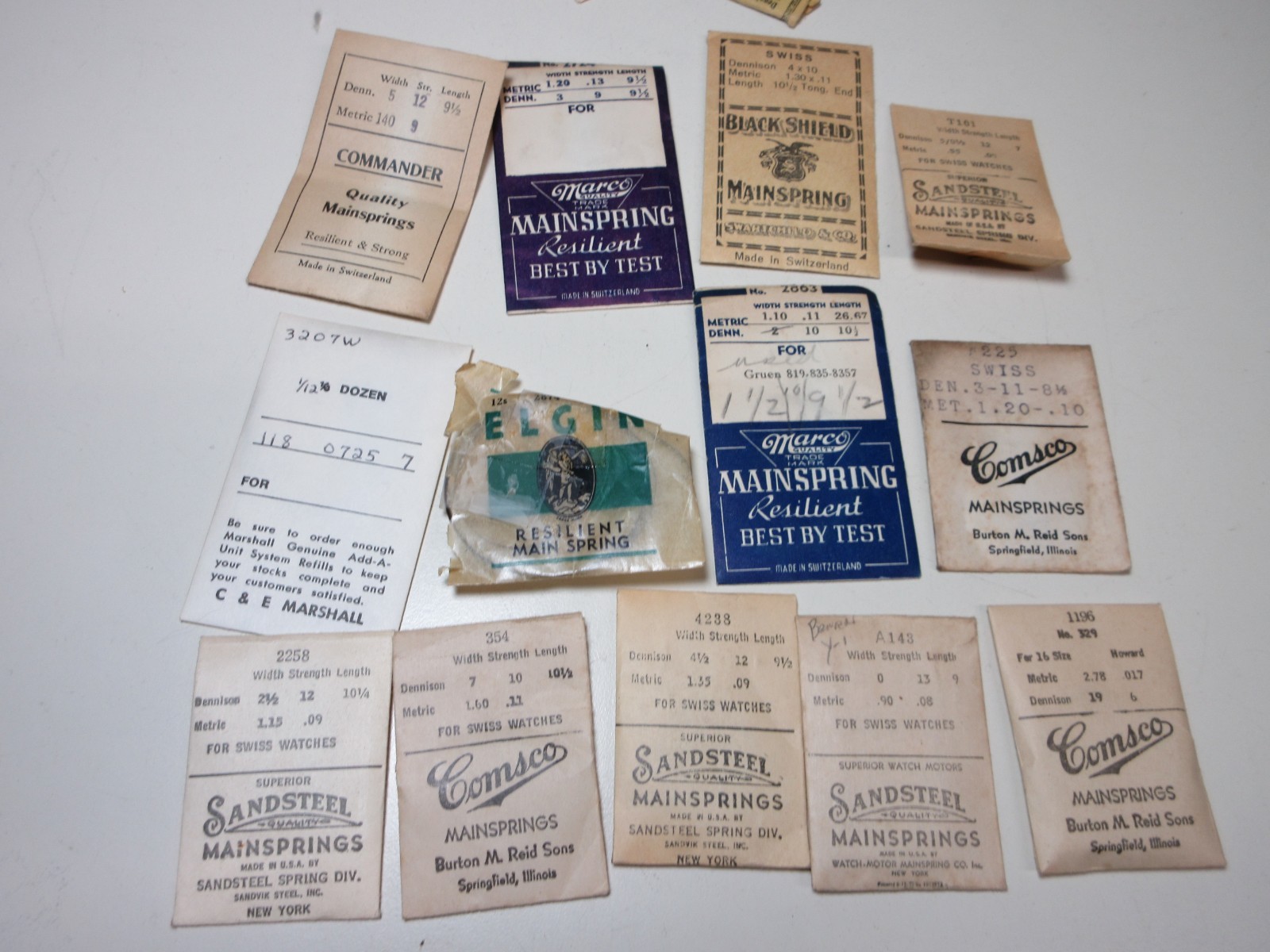 VINTAGE LOT OF 75 WATCH MAIN SPRINGS WATCHMAKER REPLACEMENT PARTS # 1