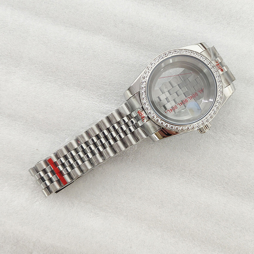 36/39mm Clear Base Stainless Steel Watch Case Strap for NH35/NH36/4R/7S Movement