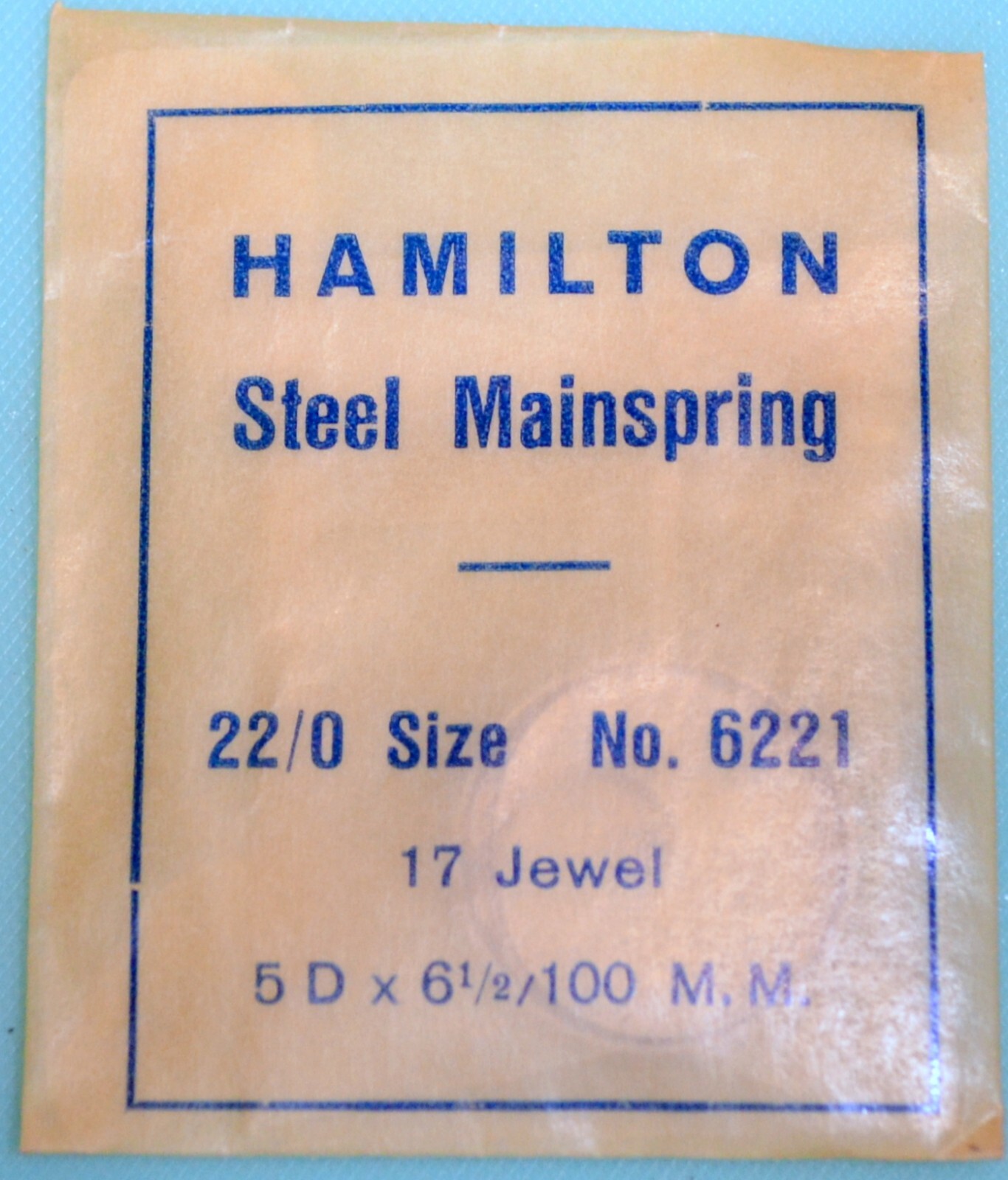 Hamilton Wrist Watch Mainsprings