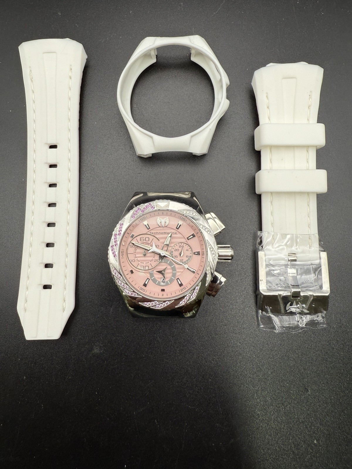 Techno Marine watch women pink With Sapphire Bezel Not Working – Needs repair C2