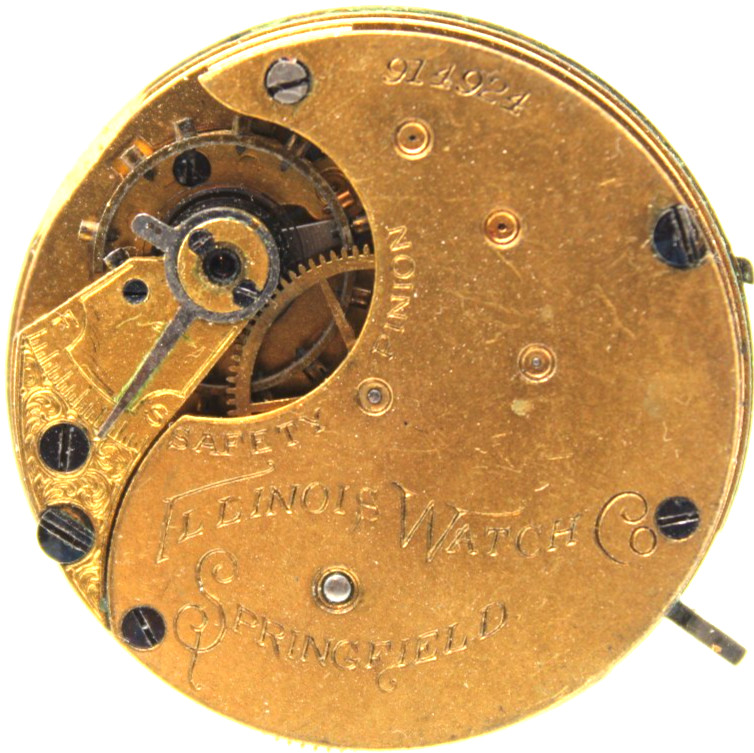 1889 ILLINOIS POCKET WATCH MOVEMENT 914924 GRADE: 130 4s 7j (QA2)