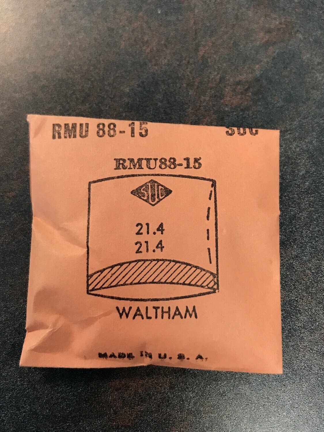 SUC Rocket Crystal RMU 88-15 for WALTHAM – 21.4 x 21.4mm – New