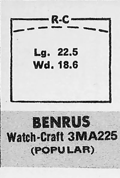 BENRUS : ABBOTT (AND OTHERS) – Rectangle 22.5mm x 18.6mm