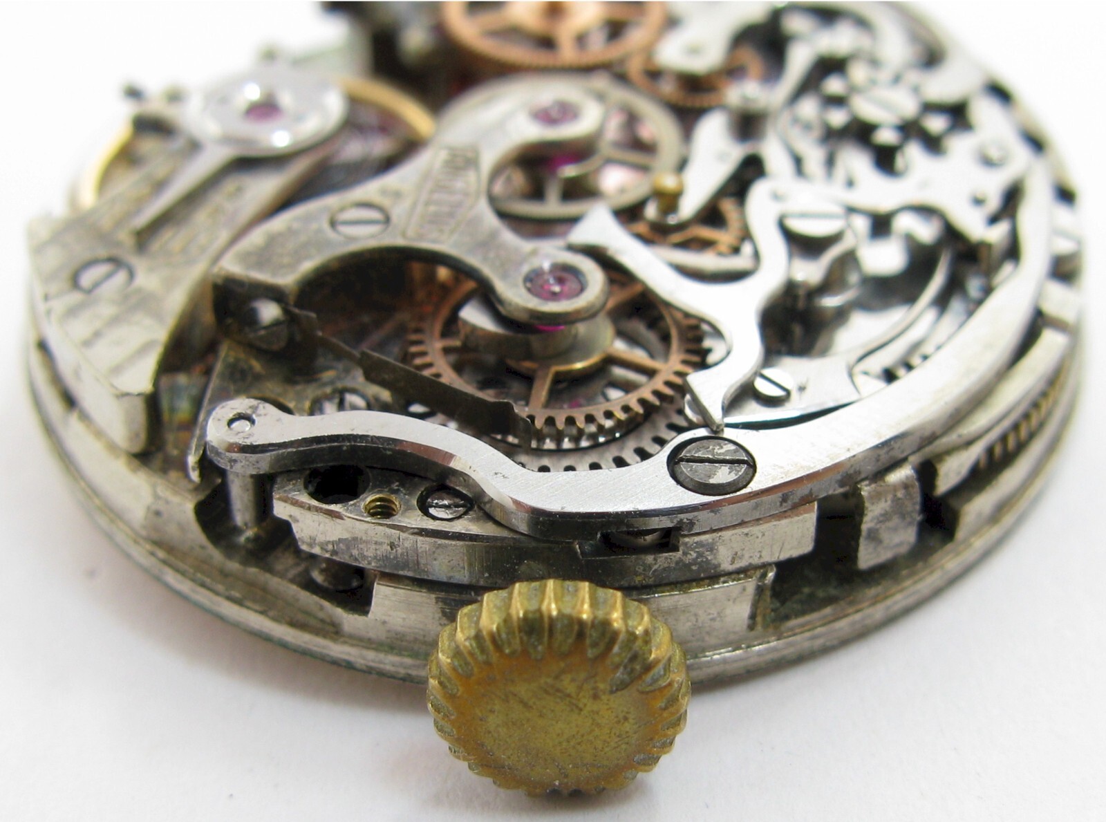 Angelus chronograph 215 watch 17 j. movement in working order for project parts