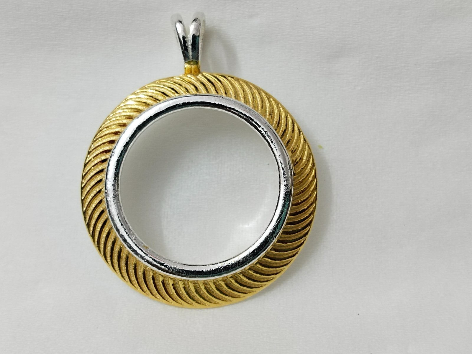 925 Sterling Silver 18k Gold Plated Sterling Silver Round Bezel Pendant Blank
