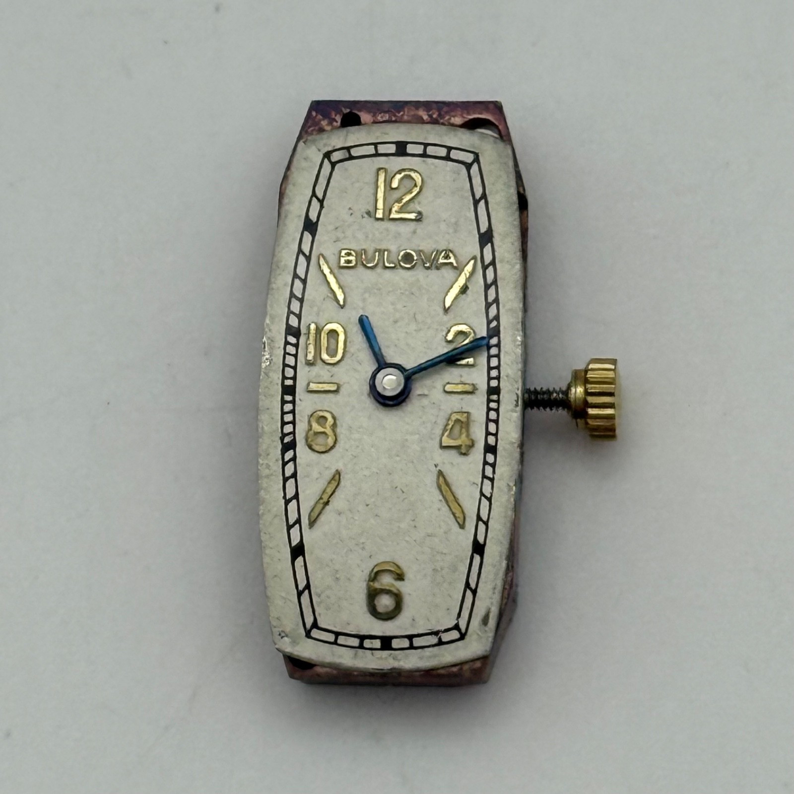Bulova Watch Movement Baguette Tank Nicolet Ladies Vintage Swiss For Parts 9mm