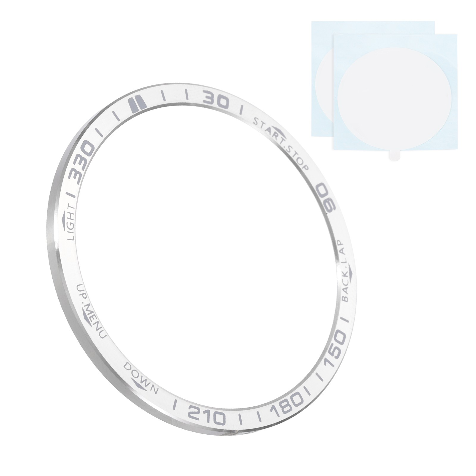 47mm Watch Bezel Stainless Steel Watch Bezel Ring Amoled Display Silver/Gray
