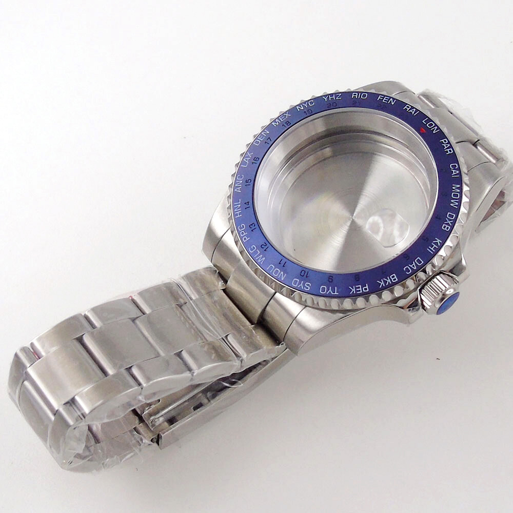 40MM SUB GMT Watch Case Ceramic Bezel Sapphire Glass Fit NH34A NH35 NH36 2824