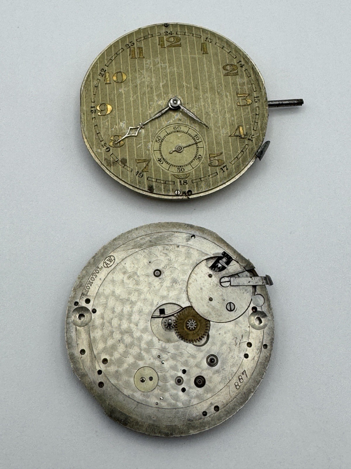 Pair Of High Grade Pocket Watch Movement For Parts Or Repair