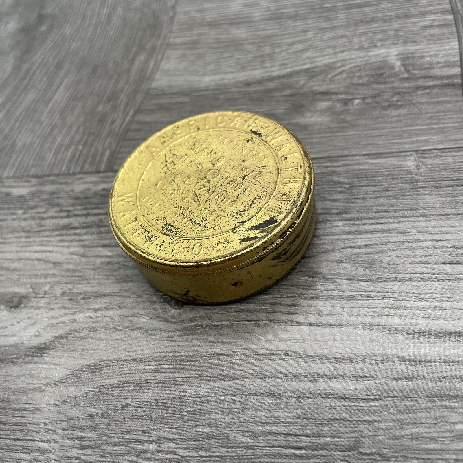 Vintage American Waltham Watch Co. Brass Pocket Movement Holder Round W/Label