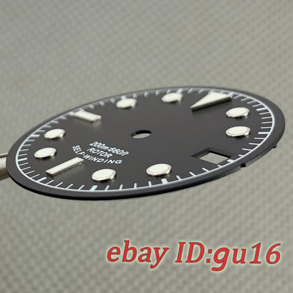 28.5mm sterile luminous Gray blue black green watch dial fit NH35/NH35A Movement