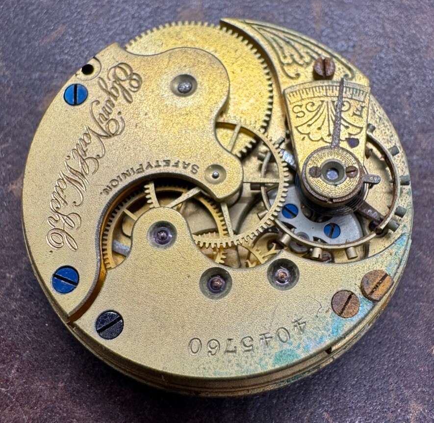 Vintage ELGIN GRADE 113 0S 11J Pocket Watch Movement. Good Staff