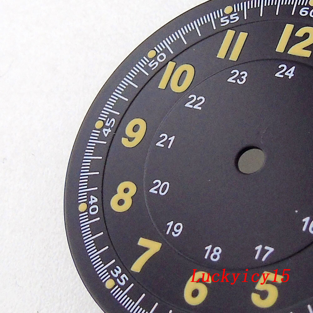 MOD New 29mm Sunburst Red Arabic Numerals Watch Dial For NH35 NH36 NH38 Movement
