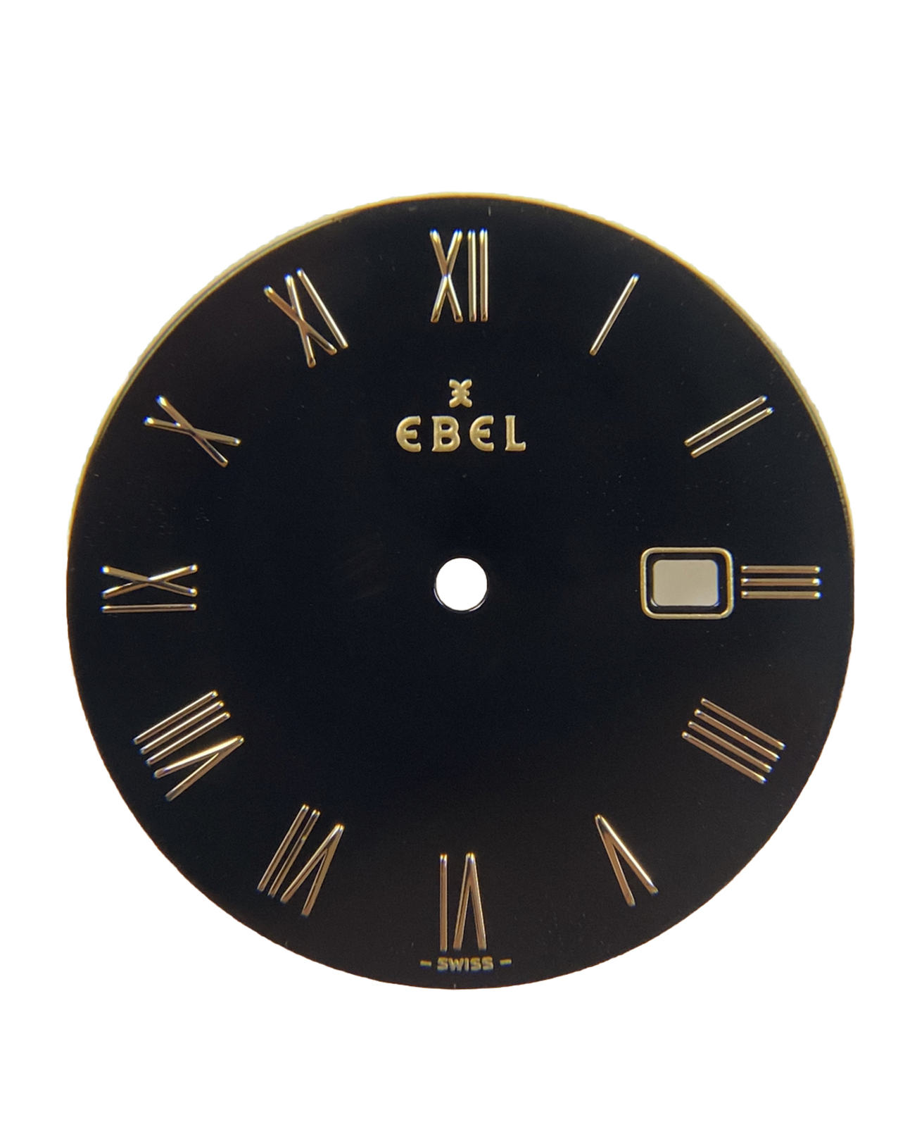 Genuine Ebel Classic Wave 183903 Black/Gold Roman Numeral Dial