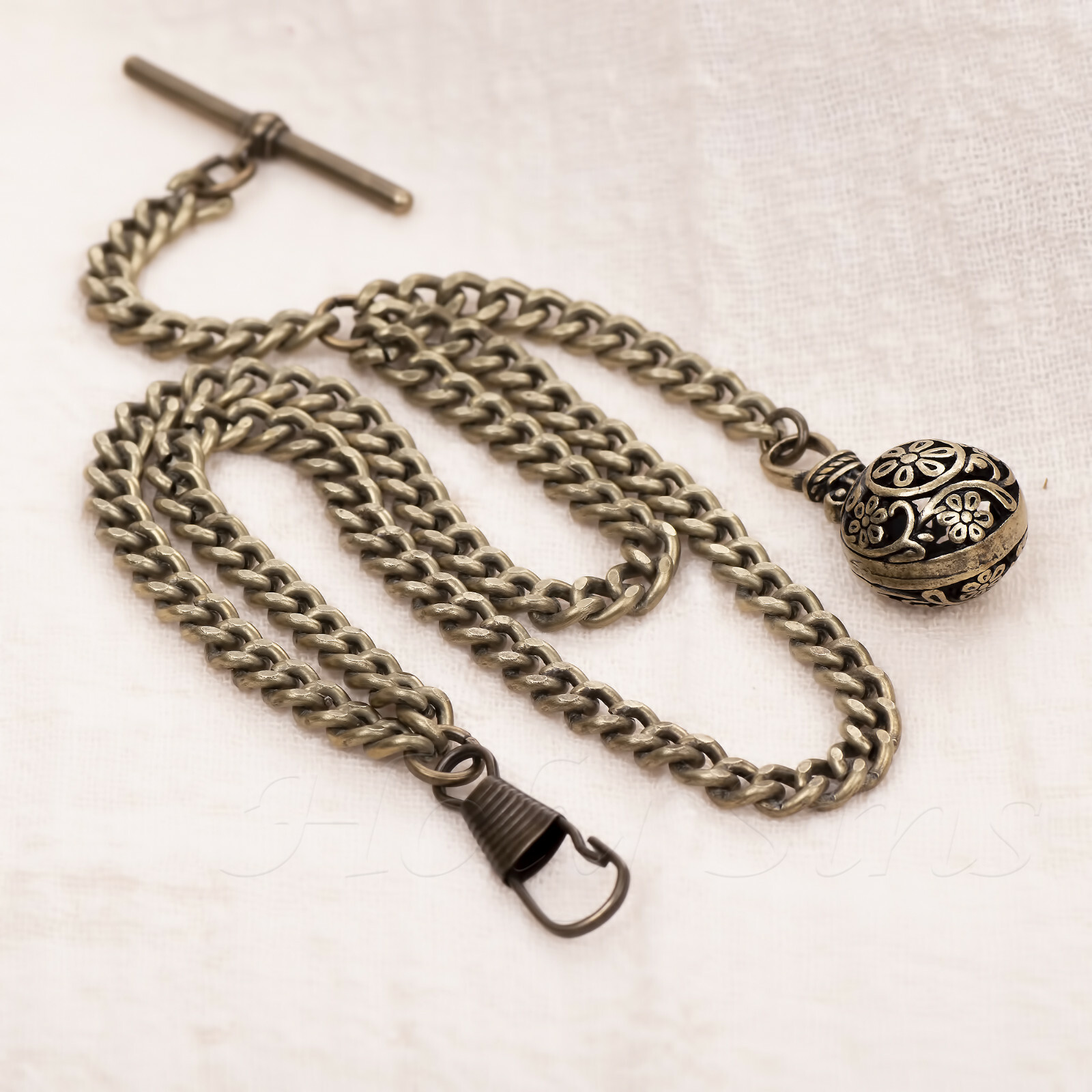 Brand New Bronze Colour Single Albert Pocket Watch Chain With Pendant 189
