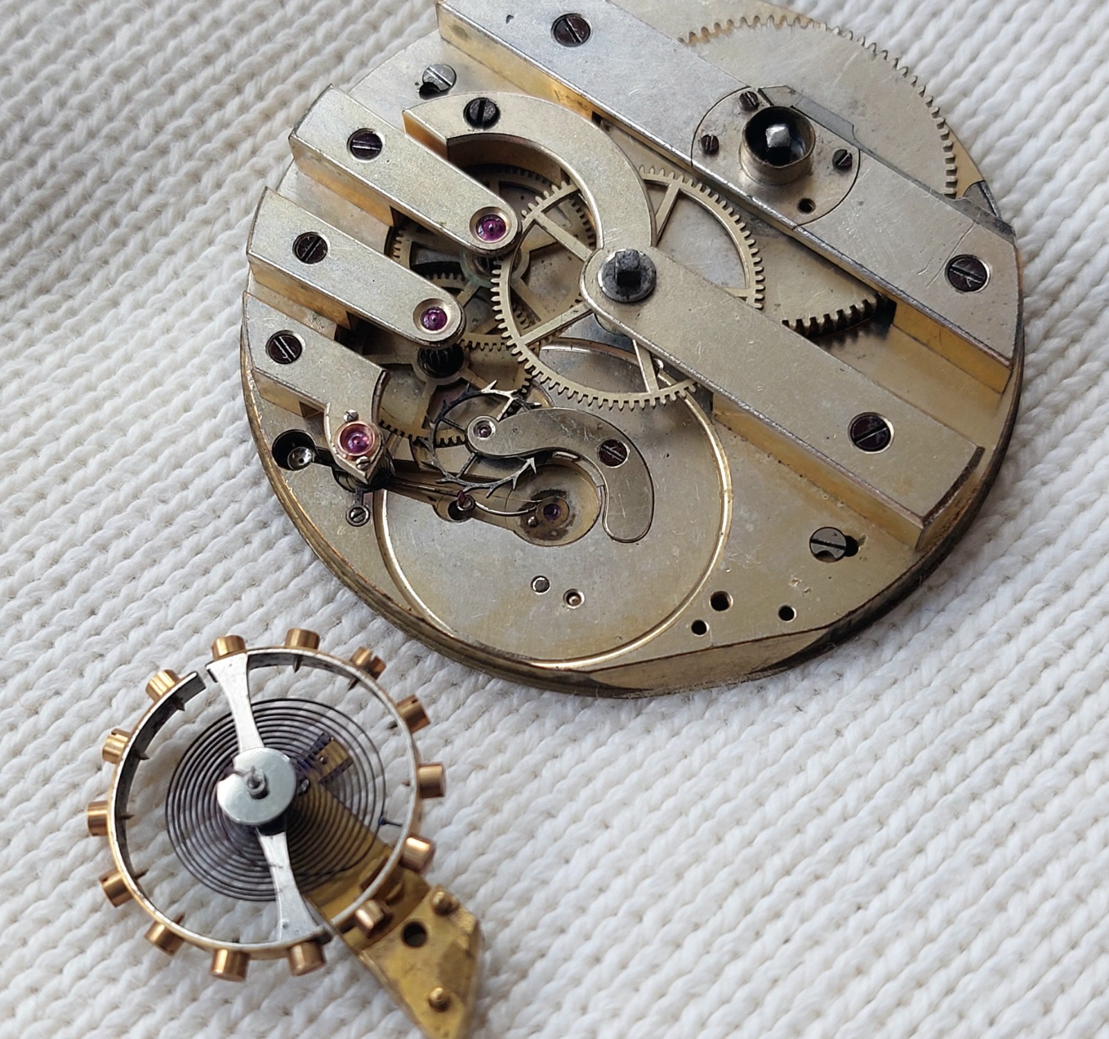 Pocket chronometer movement key winding 1890