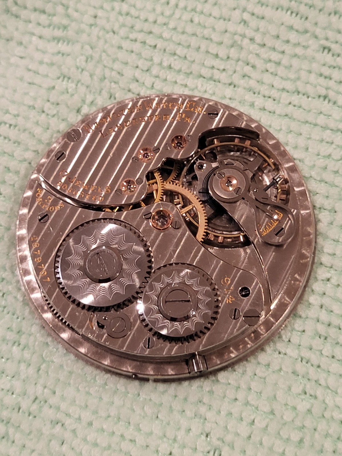 Antique 1923 Hamilton 17J Pocket Watch Movement Grade 910 914