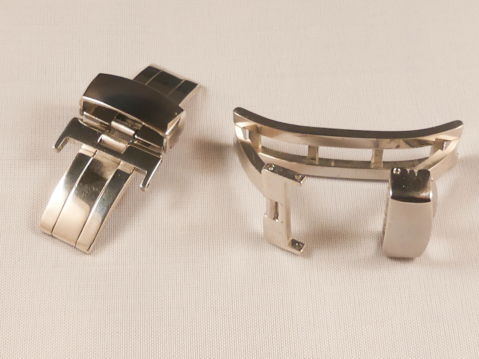 14mm Polished Stainless Steel BUTTERFLY Deployant Clasp Buckle