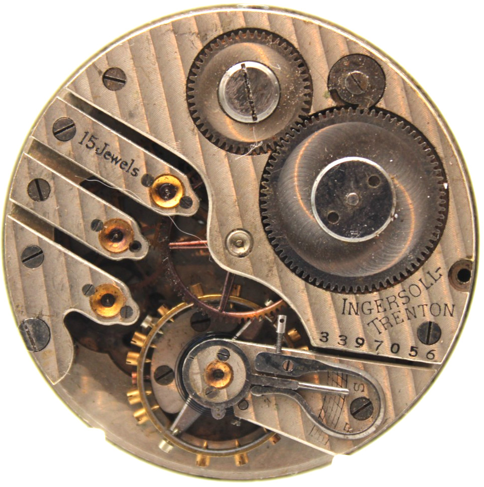 1900-1905 INGERSOLL-TRENTON POCKET WATCH MOVEMENT 3397056 15j 43mm (GC)