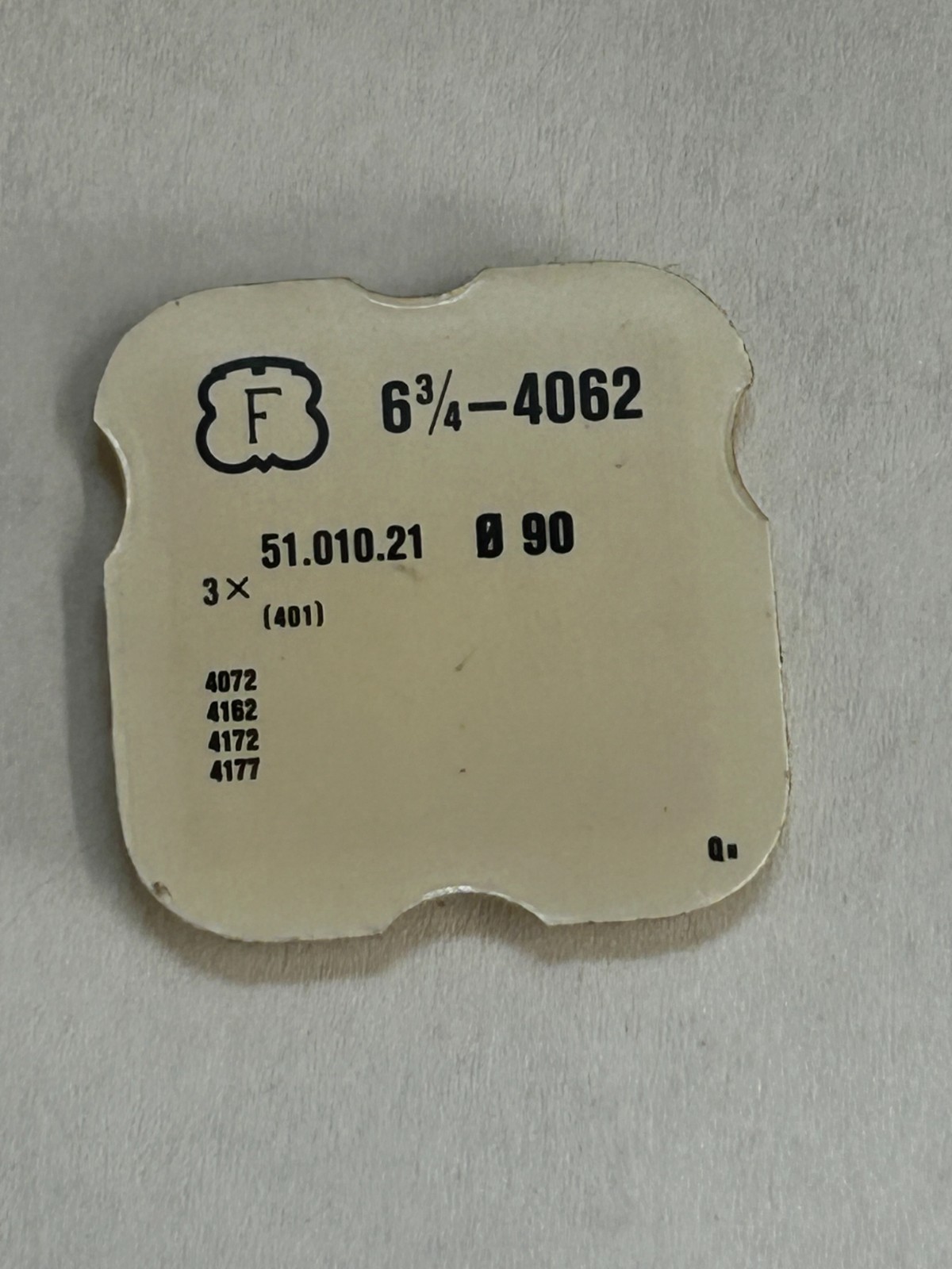 F 51.010.21 6 3/4-4062. Winding Stem- Good Condition. New Old Stock.