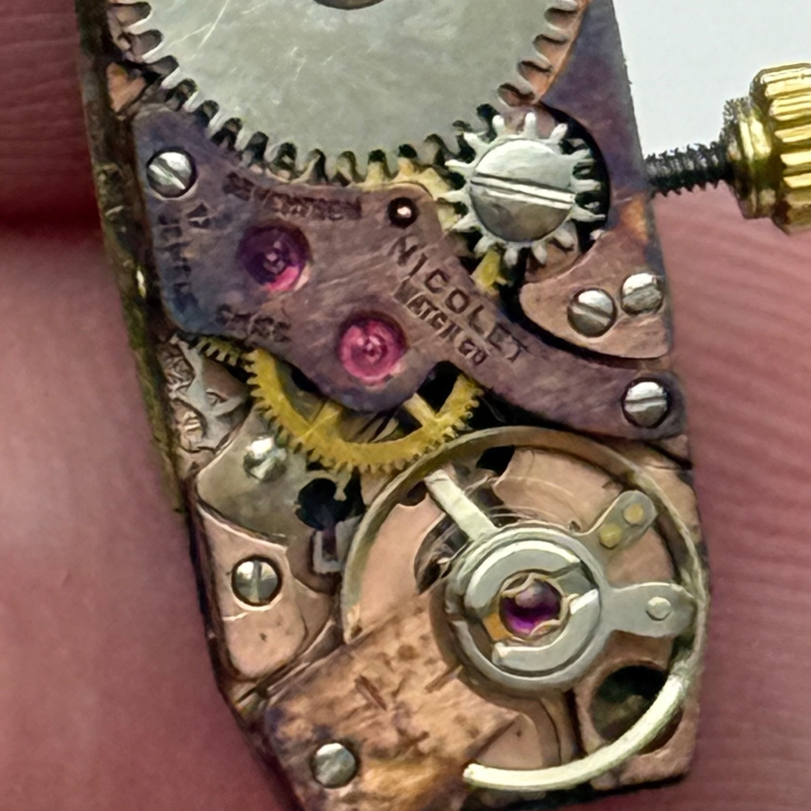 Bulova Watch Movement Baguette Tank Nicolet Ladies Vintage Swiss For Parts 9mm