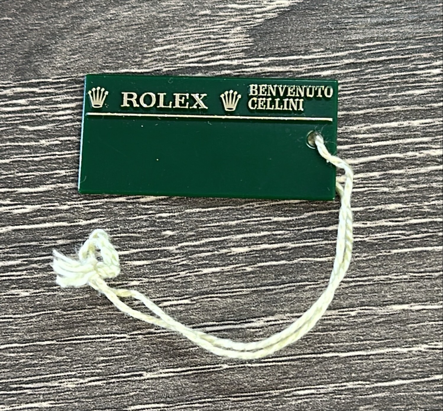 ORIGINAL Rolex Discontinued Benvenuto Cellini Green Hang Tag! Ref. 5241