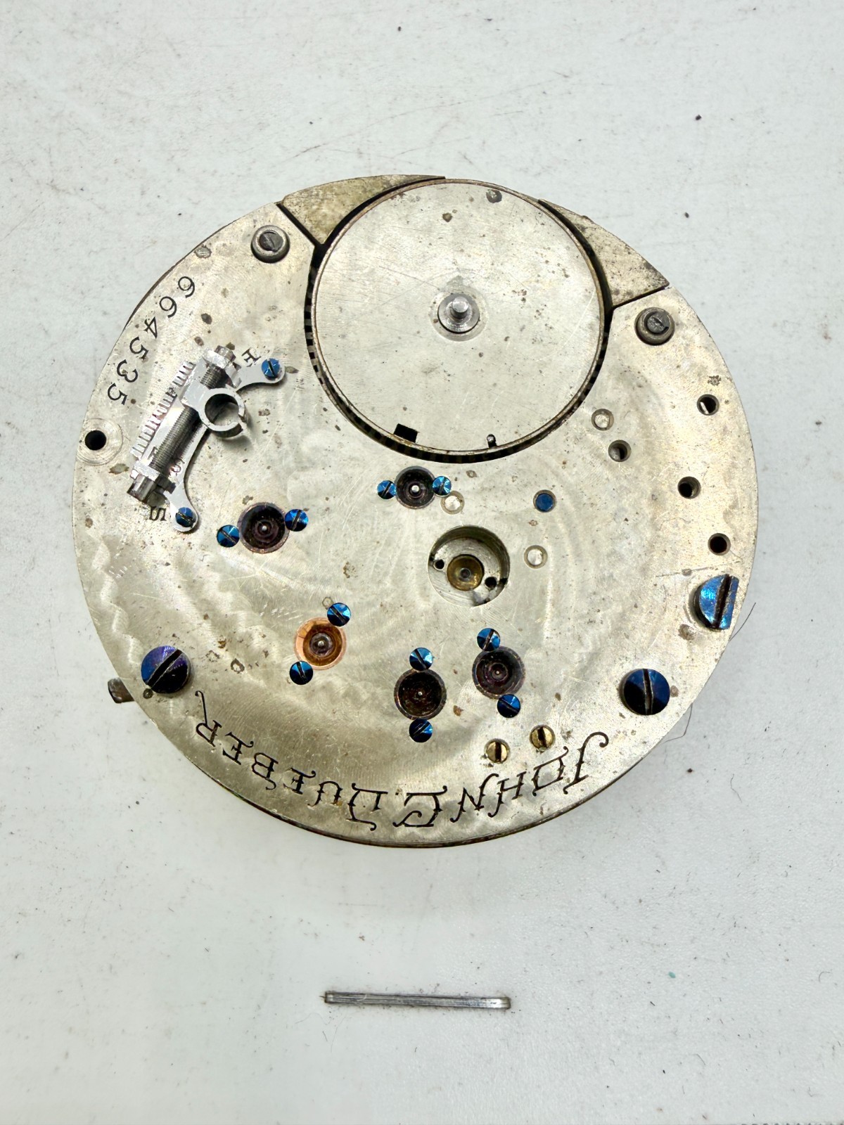 Antique 1890 18s 15j Hampden John C. Dueber Pocket Watch Movement Railroad