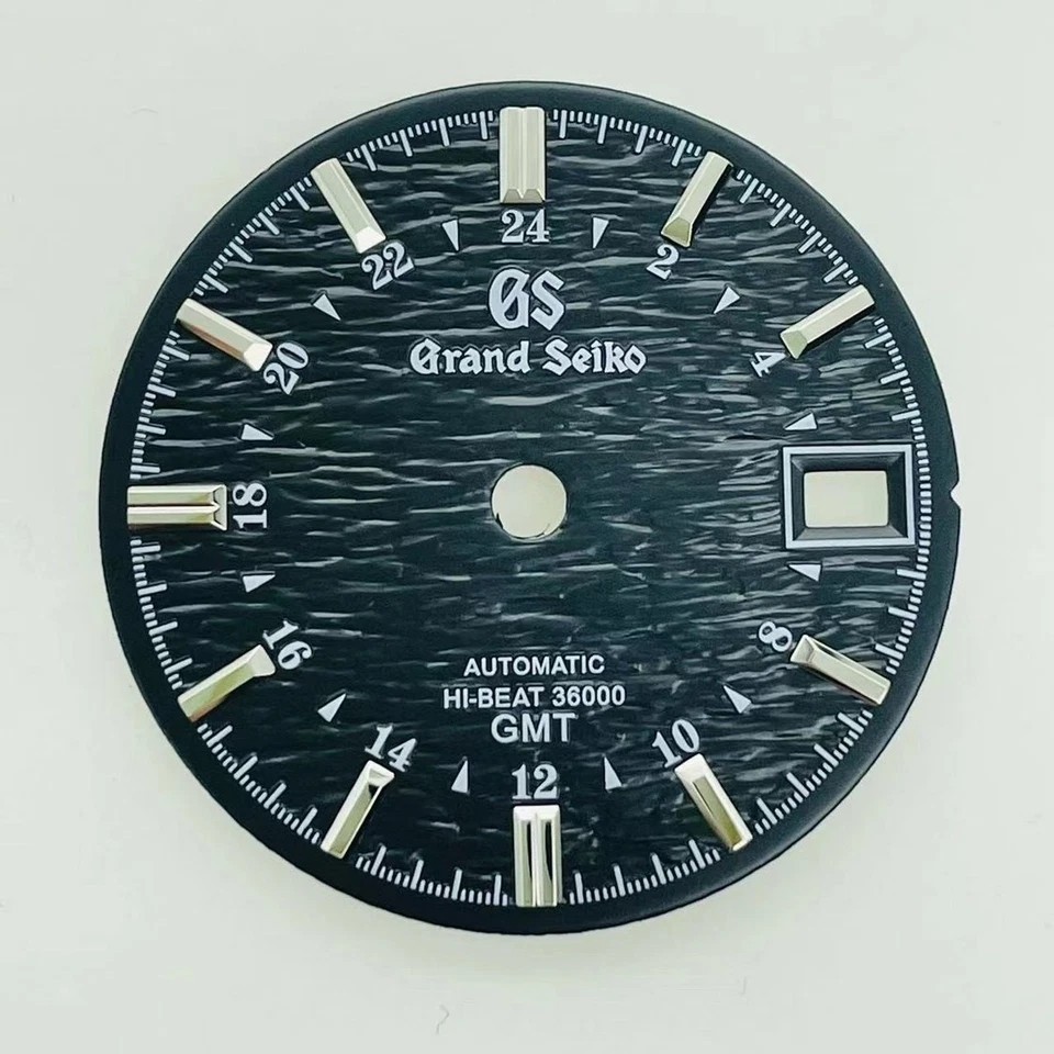 28.5mm GMT Four-Hands Watch Dial No Luminous for Nh34 Nh35 Movement