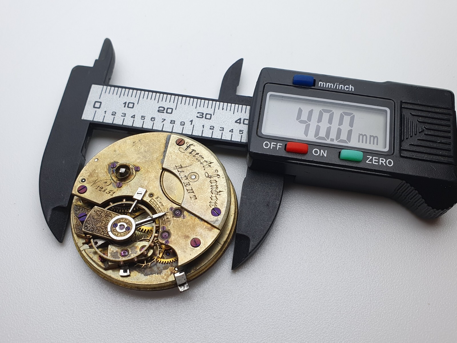 French London Pocket Watch Movement – does not work – Parts
