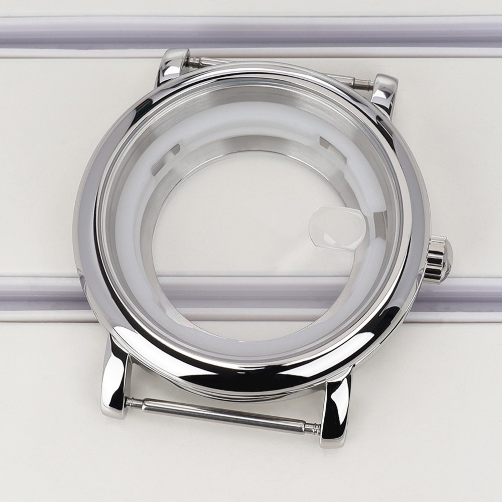 44mm Polished Watch Case 316 Stainless Steel For Seiko NH34 NH35 NH36 NH38 10ATM