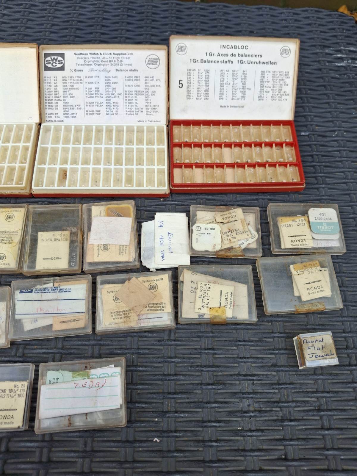 Vintage Watch Parts Joblot Incabloc,swcs,roskopf,ronda New Old Stock Parts