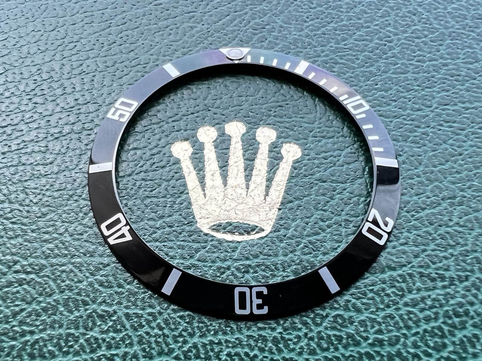 Genuine Rolex Submariner 16610 16800 Pointed 4 Black Watch Bezel Insert OC#1551