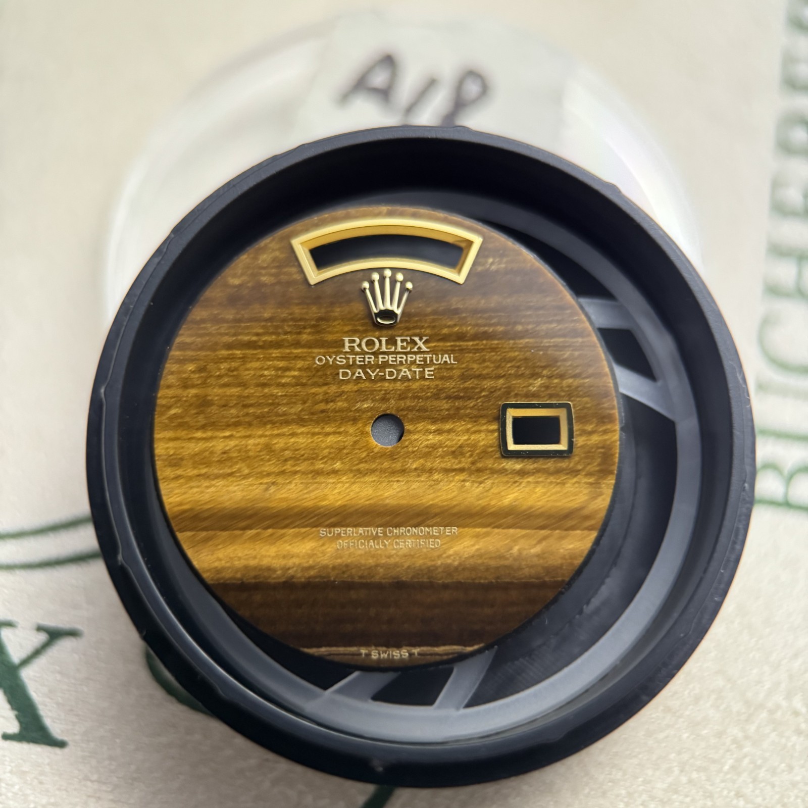 Quickset President Custom Yellow YG Tiger Eye Dial For Rolex 18038 18238 118238