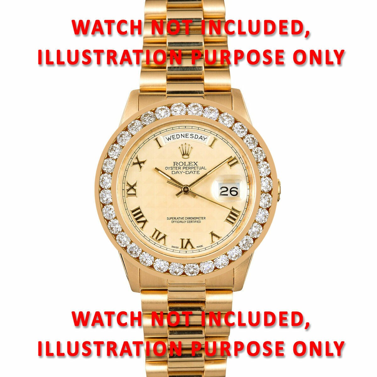 4.75CT CHANNEL SET NATURAL DIAMOND BEZEL WATCH PART 14KY FOR ROLEX DATEJUST
