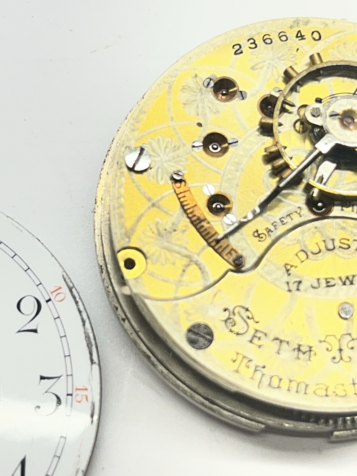 18sz Seth Thomas Balance Good Parts Not Working Pocket Watch Movement 17 Jewel