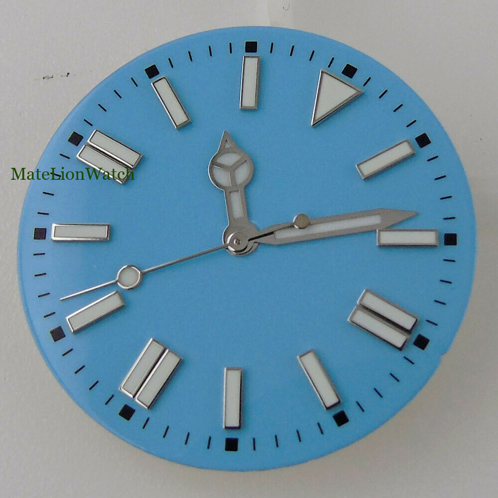 31mm/28.5mm For NH35 Miyota8215 821A ETA 2824 DG2813 Watch Dial +Hands Blue Lume