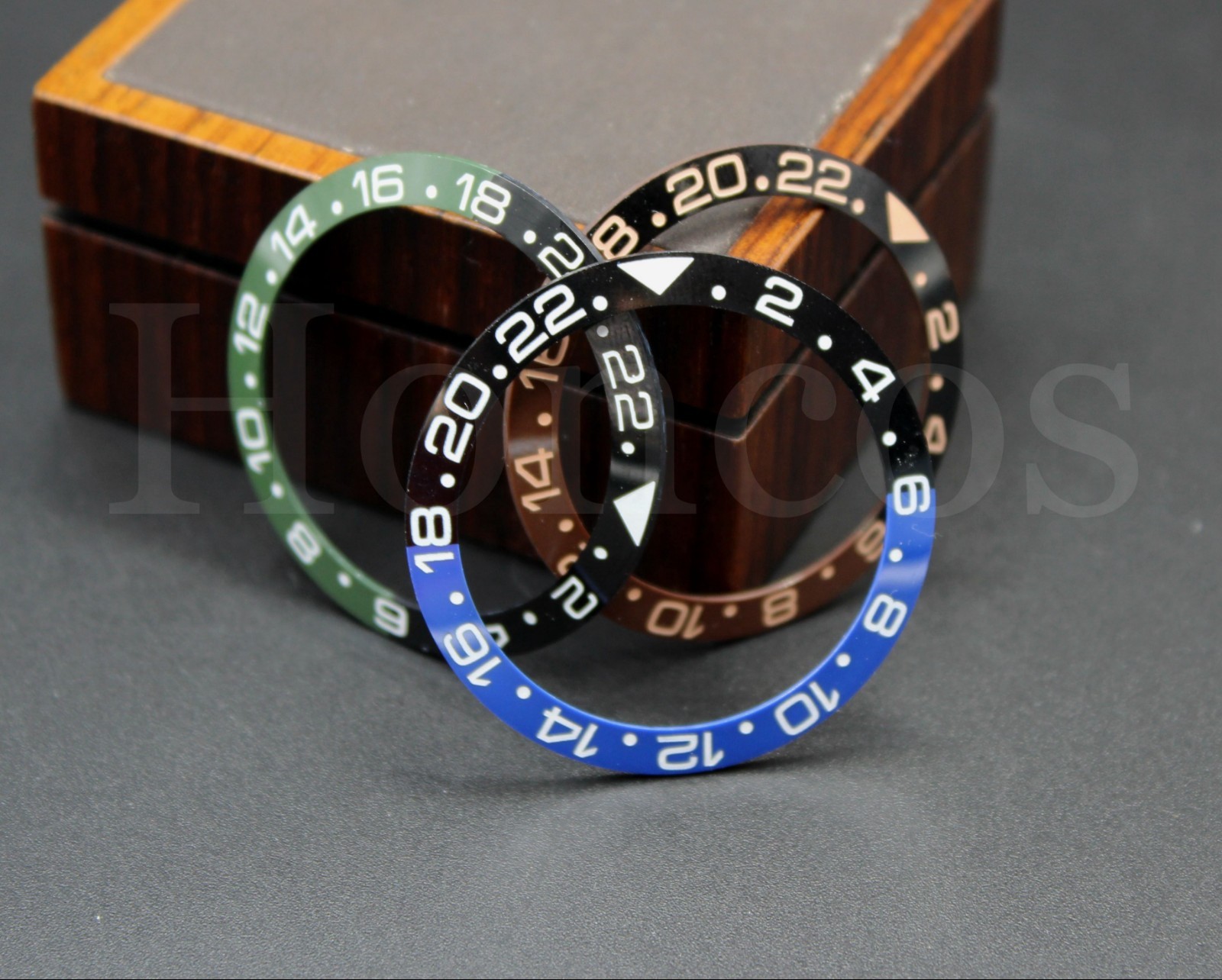 38mm Black Blue White Ceramic GMT Watch Bezel Insert for 40mm Sub SKX 007