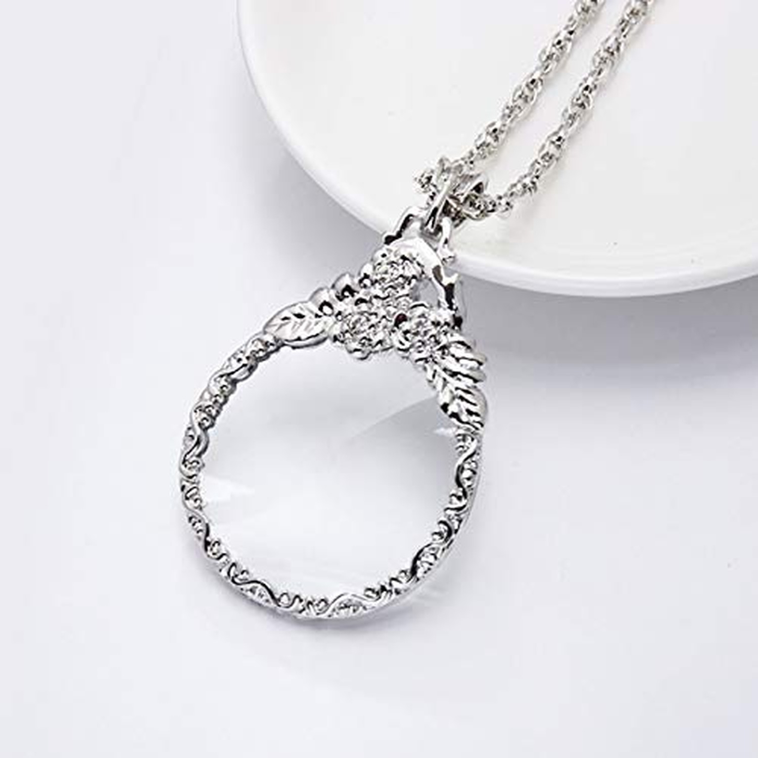 CLARA 6X Magnifier Necklace Magnifying Glass Pendant Optical Lens with Chain …
