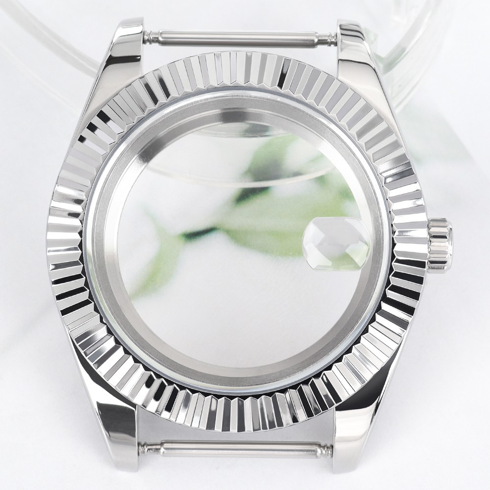 FEIYASHI Domed Bezel Sapphire 39mm Oyster Aviator Watch Case For Seiko NH35 NH36