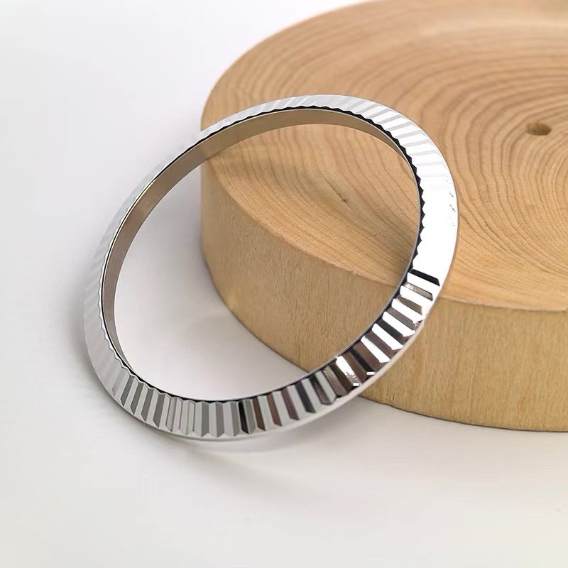 Generic 904L Fluted Bezel White Gold Plated Fits 41mm Rolex Datejust 126334