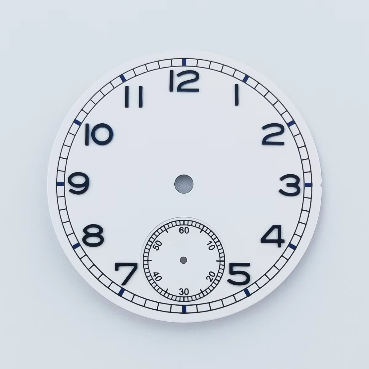 37Mm Black White Blue Watch Dial Luminous Fit ETA 6498 ST3621 Series Movement
