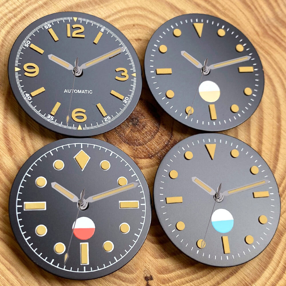 29mm Black Sterile Watch Dial Hands Fit NH35A NH36A ETA2824 PT5000 Auto Luminous