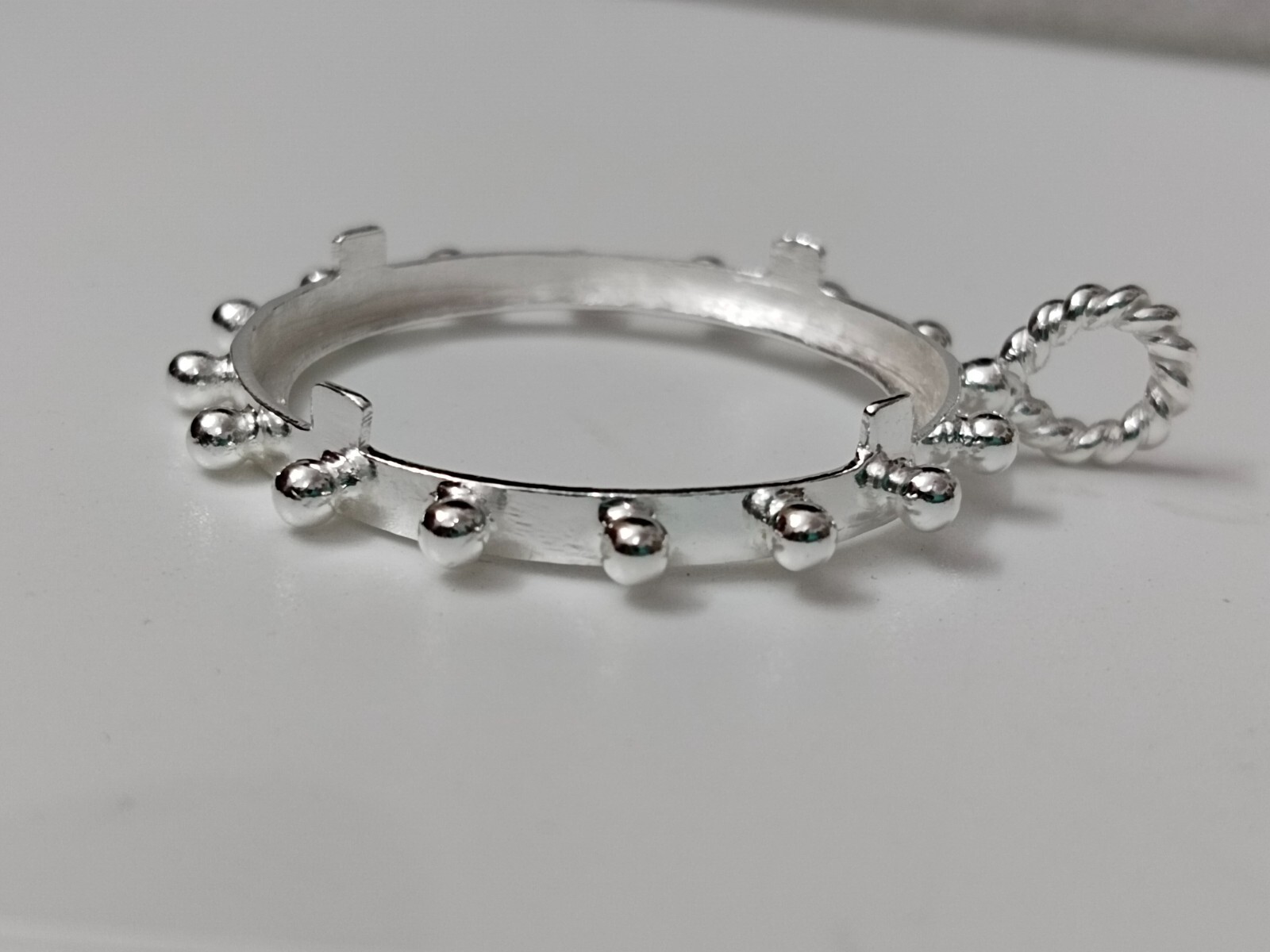 925 Sterling Silver Round Pendant setting prong Blank Bezel Holder Coin
