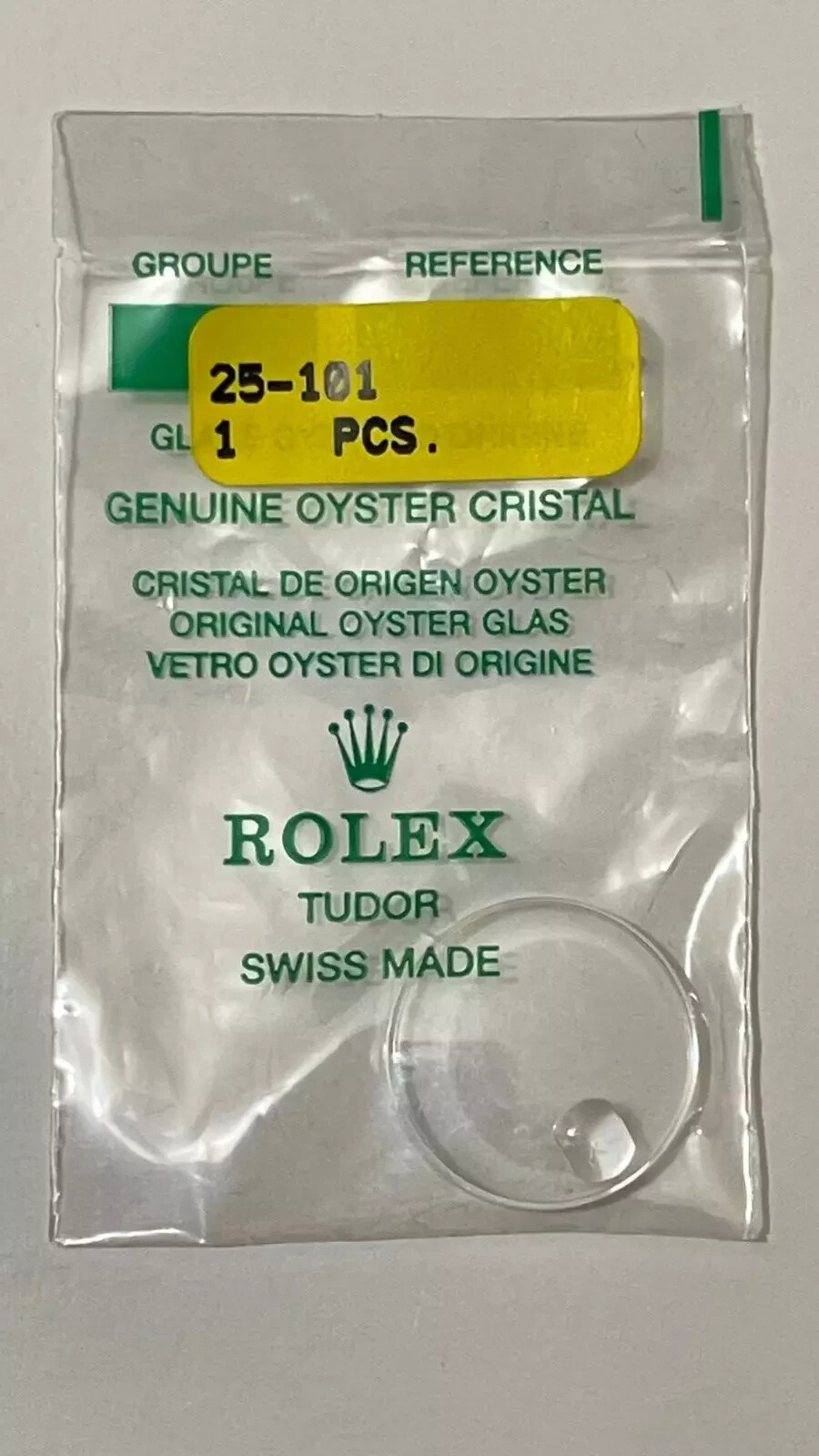 Rolex Tudor Acrylic Crystal new/sealed 25-101 – Authentic Rolex Watch Crystal