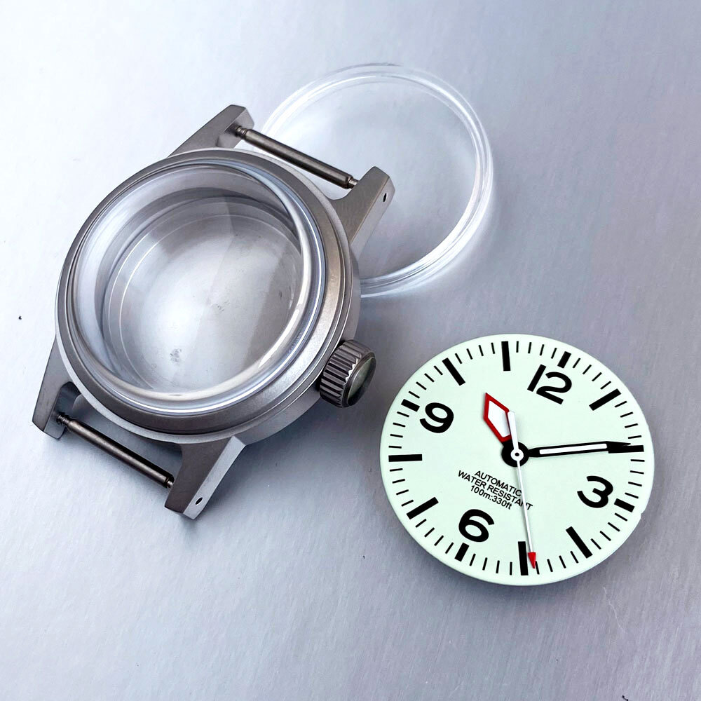 36mm Watch Case 200m Waterproof Domed AR Sapphire Glass Cream Dial for NH35 ETA