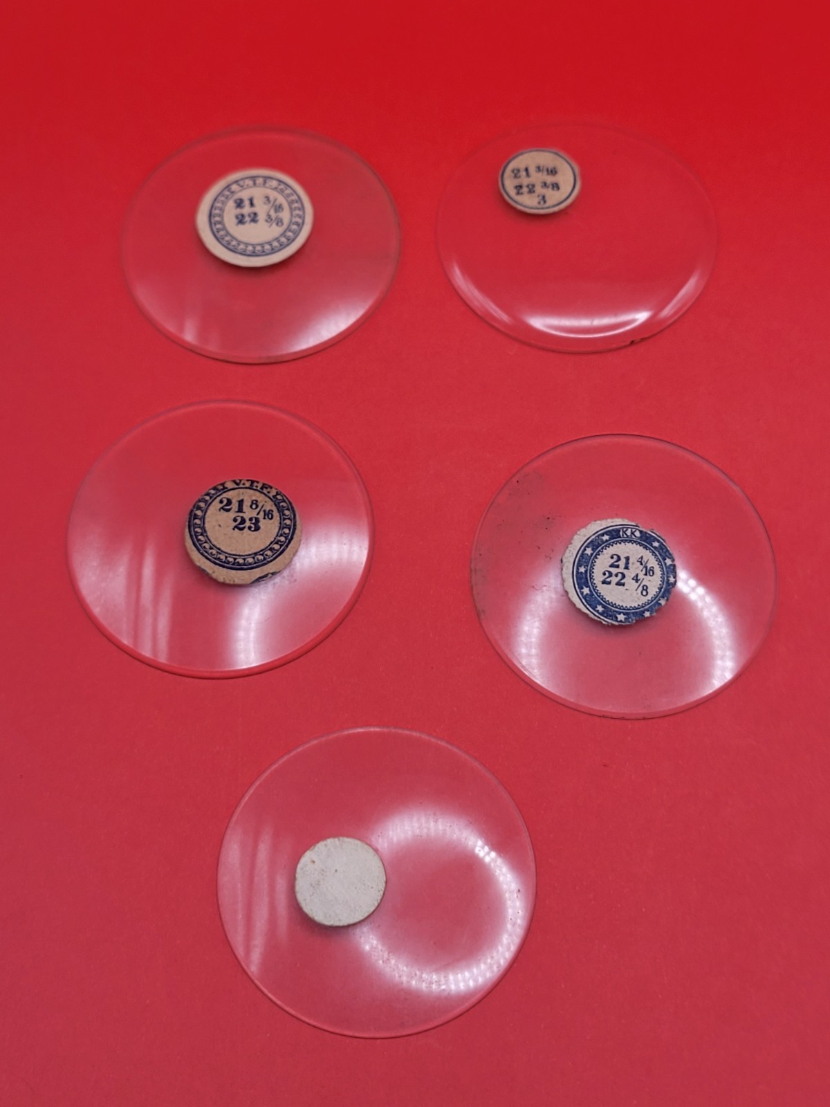 5 Vintage Antique Pocket Watch Crystal Lot of Sizes 45mm – 49mm LT5
